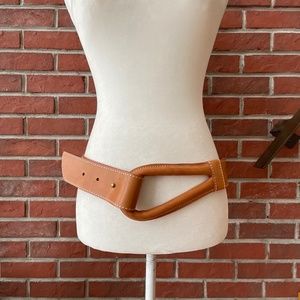 •J.Mclaughlin Brown Leather Women’s Belt  Size S/M NWOT